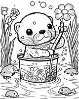 Otter Coloring Pages sketch template