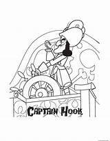 Captain Hook Pirate Ship Coloring Page sketch template