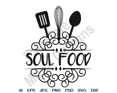 Soul Food Svg Dxf Eps Png Jpg Vector Art Clipart Cut - Etsy