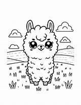 Free Llama Coloring Pages For Kids sketch template
