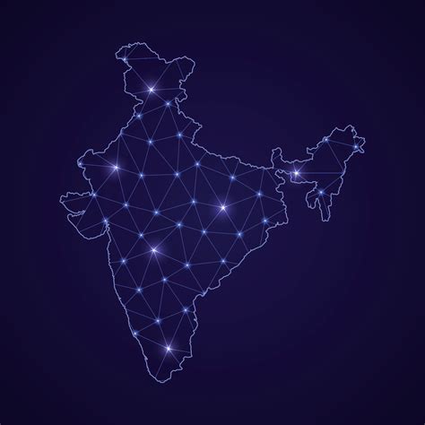 Digital network map of India. Abstract connect line and dot 11444030 Vector Art at Vecteezy