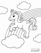 Coloring Pages Of Unicorns And Rainbows sketch template