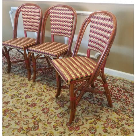 Glac Seat Poitoux Parisian Style Caned & Rattan Bistro Chairs - Set of 4 | Chairish