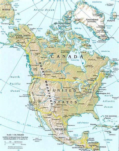 north america topo map North America Map, America And Canada, South America, Alaska, Canada ...