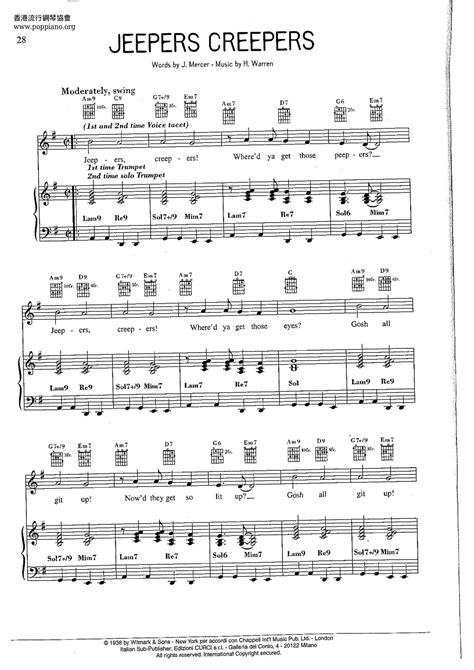 Louis Armstrong-Jeepers Creepers Sheet Music pdf, - Free Score Download ★