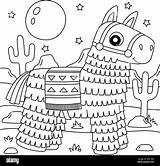 Donkey Pinata Coloring Page sketch template