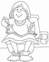 Girl Reading Coloring Pages sketch template