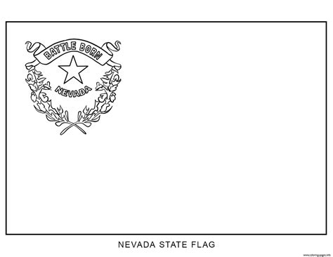 Nevada Flag US State Coloring page Printable