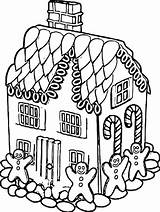 Nice Gingerbread House Coloring Page  Free Printable Pages sketch template