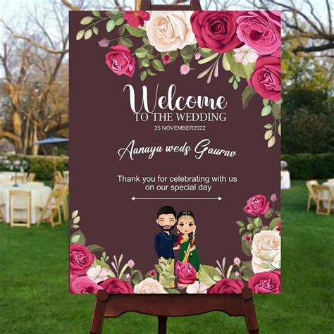 Wedding Welcome Board | Customized Wedding Sign Board - Homafy