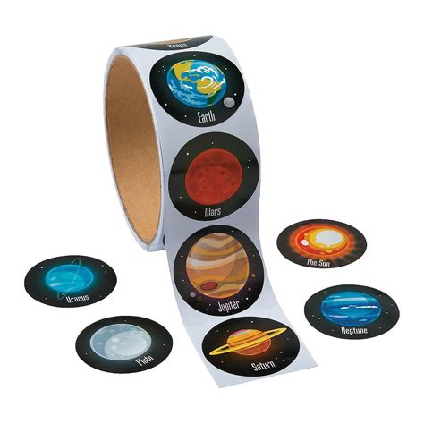 Solar System / Planets Stickers, 1.5" - Roll of 100 - Walmart.com