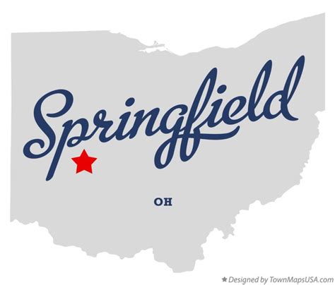 Map of Springfield, Clark County, OH, Ohio