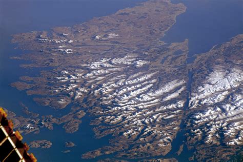 snowy Scottish Highlands from the International Space station - NASA photo : r/Scotland