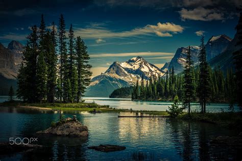 Spirit Island At Maligne Lake - | Maligne lake, Lake landscape, Lake