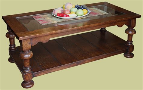 Glass Top Coffee Table with Oak Boarded Potboard