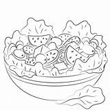 Salad Coloring Colouring Pages Fruit Printable Kids Drawing Food Sheets  sketch template
