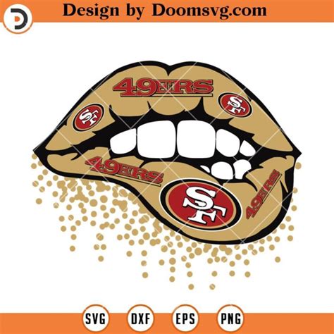 49ers Dripping Lips SVG, San Francisco 49ers Love SVG, NFL Football Team SVG Files For Cricut ...