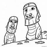 Easter Island Moai Statues Coloring Page 57743 45680 sketch template