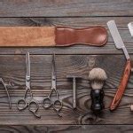 Barber tools on wood texture Stock Photo by ©skat_36 123495458