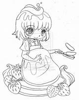 Yampuff Food Chibi Girls Coloring Pages Sketch Page sketch template