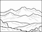 mountains coloring page 12405240 Vector Art At Vecteezy sketch template