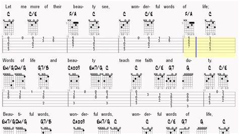 Guitar Hymns - Wonderful Words of Life - Tablature and Chords for the Church Guitarist - YouTube