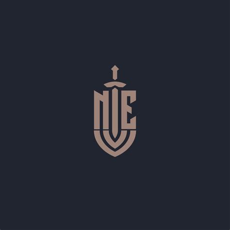 NE logo monogram with sword and shield style design template 11390332 ...