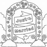 Wedding Just Married Flower Arch Coloring Page 12902547 Vector Art At  sketch template