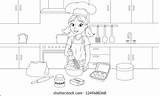 Girl Cooking Coloring Pages sketch template
