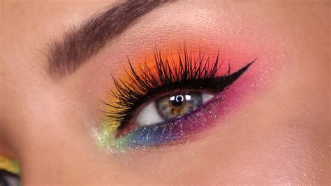 Rainbow Eyeshadow for PRIDE Colourful Makeup Tutorial feat. Lunar ...