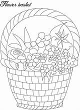 M/flower Basket Coloring Pages sketch template