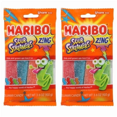 2 Bags Haribo Sour Streamers Gummies Gummy Chewy Candy Gummi Treat 3 ...