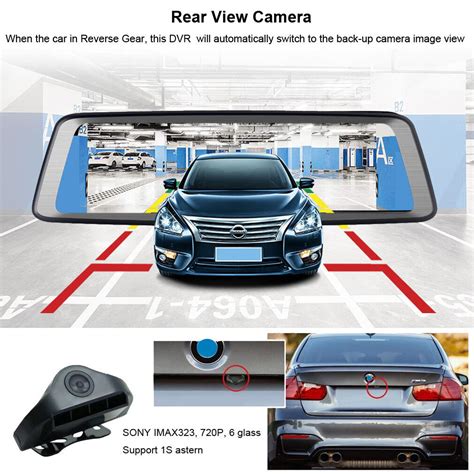 4G smart Car DVR Camera Android rear view backup mirror Dash Cam GPS ...