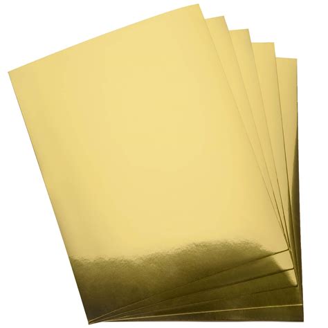 Buy Metallic Gold Paper Card stock Stationary Sheets 60 Pack Golden Foil Board for Flowers ...