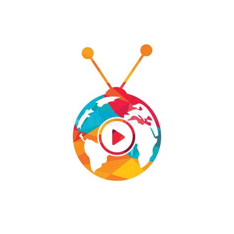 Global TV Vector Logo Design Concept. World Television Icon Design ...