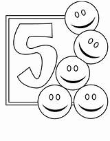 Number 5 With Smiling emojis coloring Page  Download Print Or Color sketch template