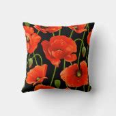 Red Poppy Flowers Throw Pillow | Zazzle