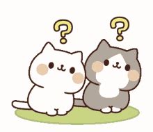 Two Cute Animated Cats Question Mark GIF | GIFDB.com