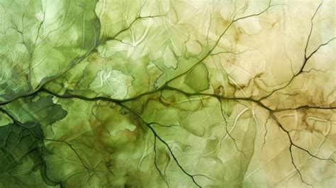 Premium Photo | Generative AI Abstract watercolor green leaf veins Drawn poster design with ...