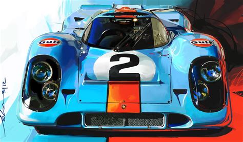 Gulf Porsche 917 by John Krsteski - CARS WALLPAPER