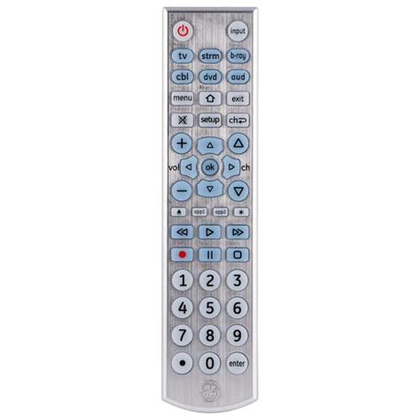 GE 6-Device Universal Remote Control, Backlit, Big Button, Silver 33712999