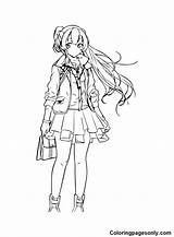 Cute Anime Girl Coloring Sheet Pages sketch template