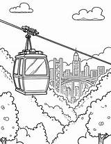 Cable car With A View Of The City coloring Page sketch template