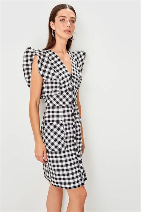 Black Plaids Dress #dress #dresses #dressesoutfit #dresscasual | Elbise