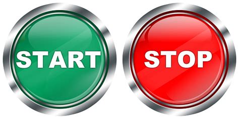 Start And Stop Button With Metallic Border Illustration White Background 照片檔及更多 2015年 照片 - iStock