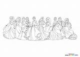 Cute Disney Princesses  Coloring Pages For Kids sketch template