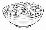 Premium Photo  Coloring Book For Children Vegetables salad bowl sketch template