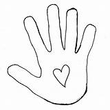 Hand Outline Template Sketch Coloring Page sketch template
