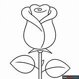 Rose Coloring Page For Kids sketch template