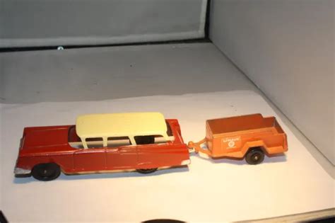 1959 FORD COUNTRY Sedan Station Wagon & U-Haul Trailer TootsieToy Made in USA $34.99 - PicClick